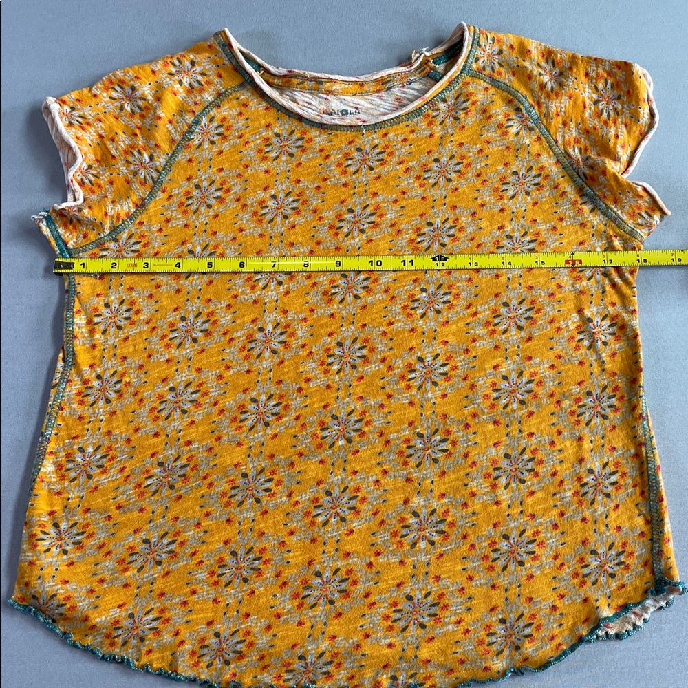 NATURAL LIFE 100% Cotton Abstract Floral Print Short Sleeve Tee Size Small - Picture 6 of 9